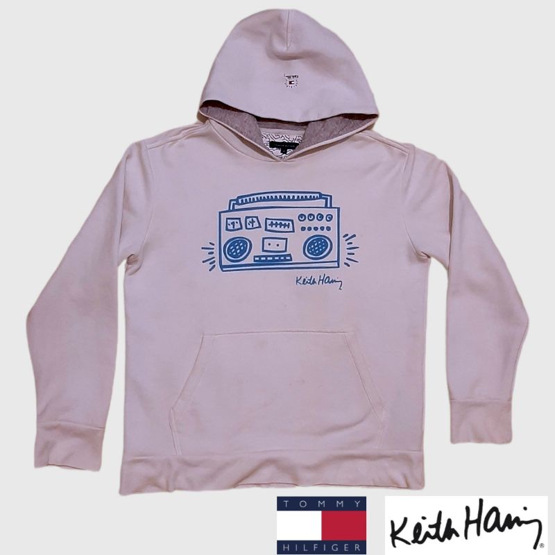 เสื้อกันหนาว มีฮู้ด ลาย Tommy Hilfiger X Keith Haring