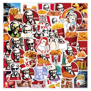 พร้อมส่ง McDonalds Starbuck McDonald KFC LOGO coffee กาแฟ โคก ไก่ทอด sticker สติกเกอร์กันน้ำรูปแบบที่แตกต่างกัน 50 ชิ้น