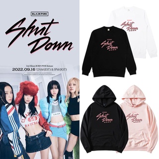 เสื้อกันหนาวมีฮู้ด ทรงหลวม ลายศิลปินเกาหลี BLACKPINK SHUT DOWN JISOO JENNIE ROSÉ LISA แนวสตรีท พลัสไซซ์