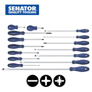 Senator ชุดไขควงปากแฉก, ปากแบน, Pozidriv (PZ) 15 ชิ้น (SEN-572-9150K)
