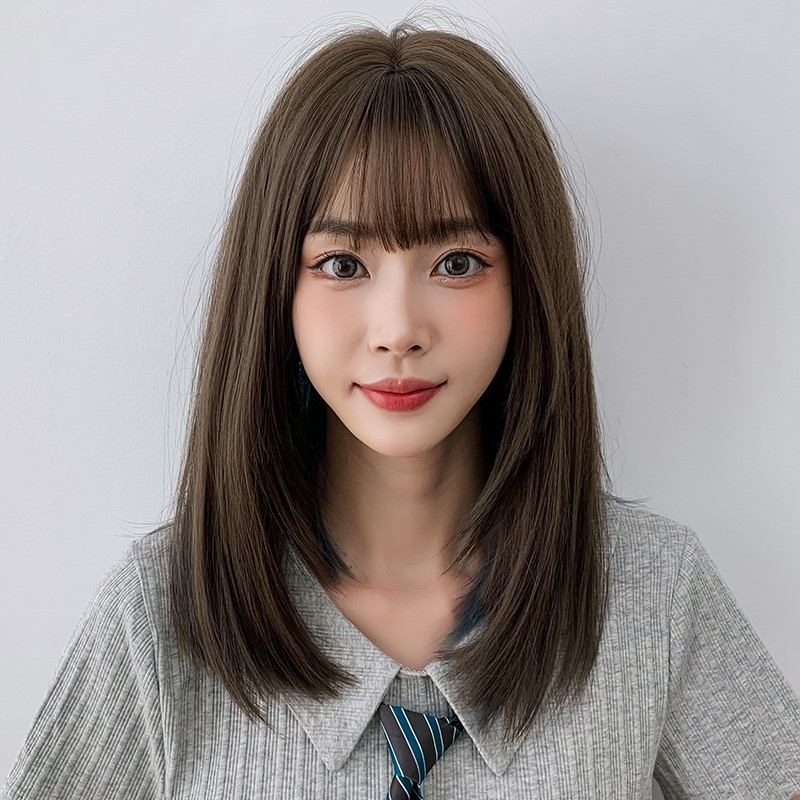 red burst network models wig long straight hair coloring gradients wigs