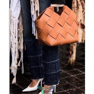 womens Woven Basket Gingham Bag solid open shopper handbag crossbody shopping tote