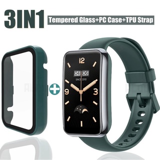 3in1 ฟิล์มกระจกนิรภัยกันรอยหน้าจอ TPU นิ่ม และเคส PC สําหรับ Xiaomi Mi Band 7 pro Xiomi Miband 7pro