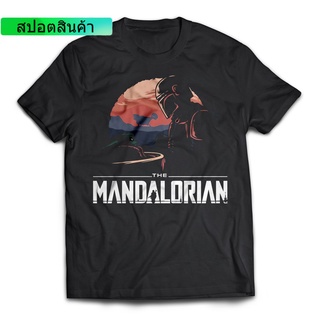 แฟชั่น เสื้อยืดแขนสั้นลําลอง ผ้าฝ้าย 100% พิมพ์ลายกราฟฟิค The Mandalorian สําหรับผู้ชาย