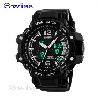 Swiss Sports Watch นาฬิกาข้อมือ นาฬิกาข้อมือผู้ชาย กันน้ำ No.0111 - สีดำ