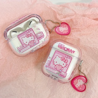 เคสหูฟังบลูทูธ ลายการ์ตูนเฮลโลคิตตี้น่ารัก พร้อมจี้ สําหรับ Apple AirPods Pro AirPods 1 2 AirPods 3 2021