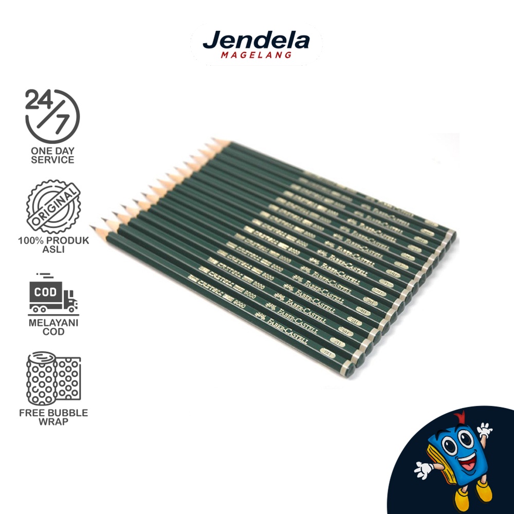 Faber Castell 9000 ดินสอคอมพิวเตอร์ไม้ - ดินสอ 8B 7B 6B 5B 4B 3B 2B B HB FF 2H 3H 4H 5H 6H - ราคาหน่