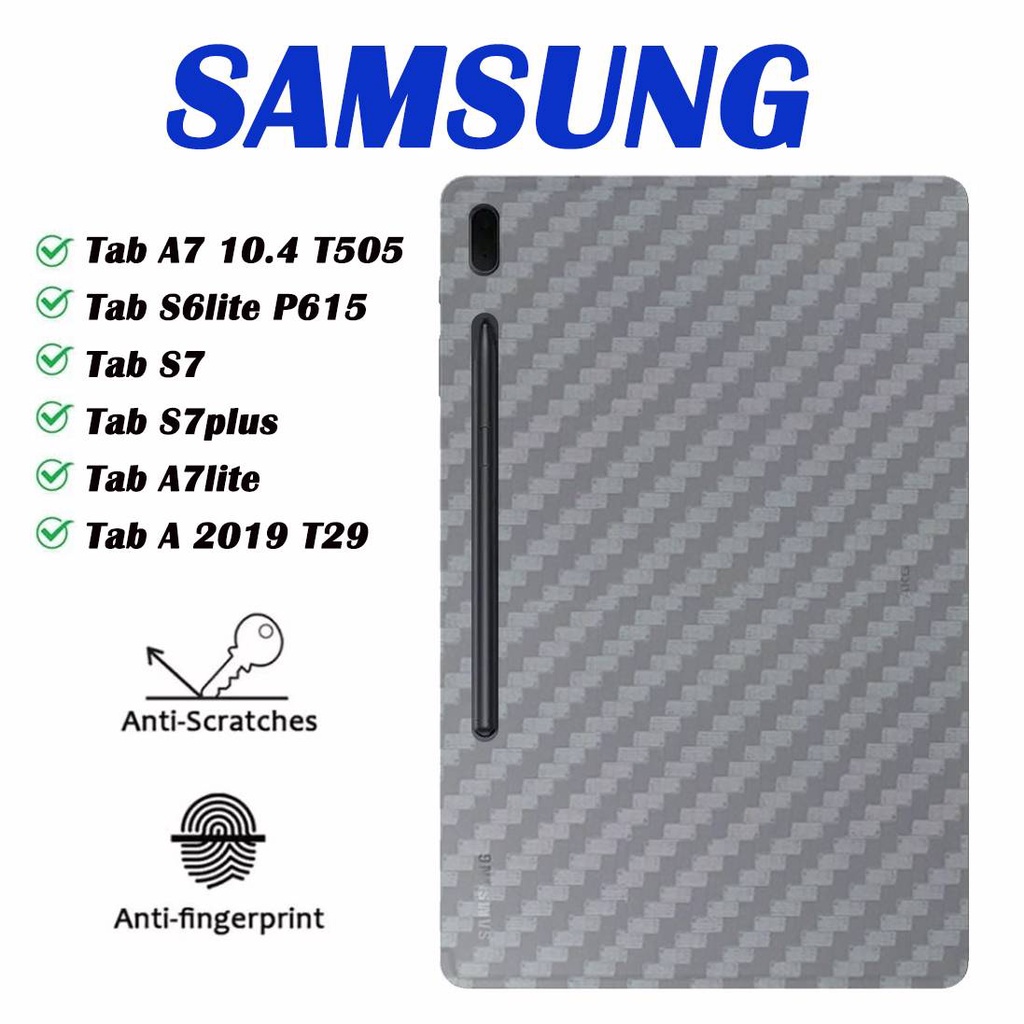 ฟิล์มหลังลายเคฟล่า  Samsung Tab A7 10.4 T505/Tab S6lite P615/Tab S7/Tab S7plus/Tab A7lite/Tab A 2019