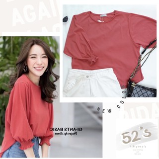 !!มีปลายทาง!! 52s (LS-02 Color Tone) เสื้อ oversize คอกลม แขน 5 ส่วน ปลายแขนจั๊ม ผ้าคอตตอนเนื้อนุ่มเกรดพรีเมียม