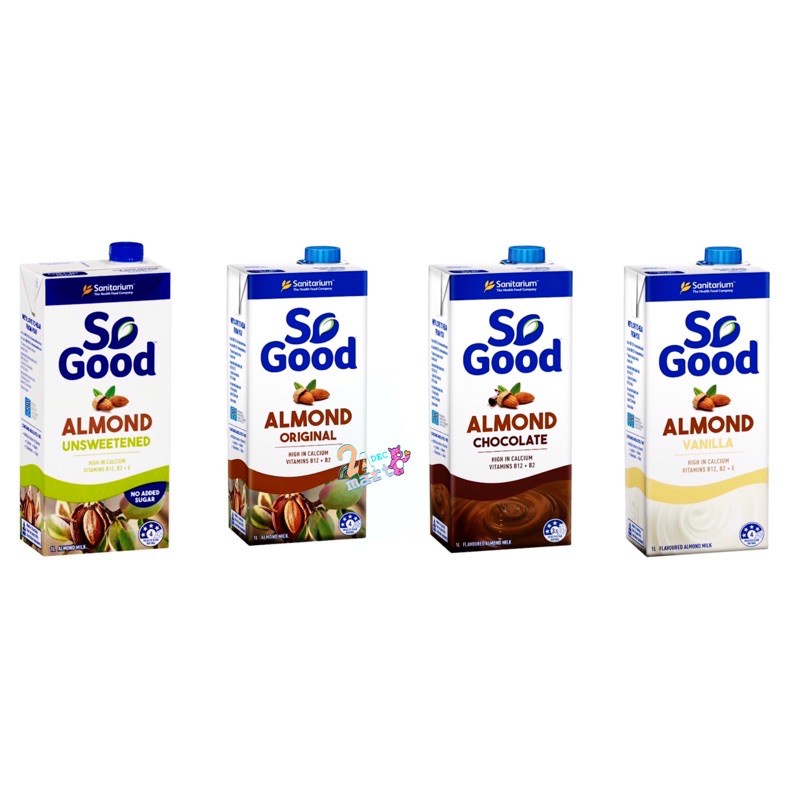 พร้อมส่ง！！ So Good Almond Milk 1000ml (4 รส) แซนนิทาเรียม นมอัลมอนด์ โซกู๊ด 1 ลิตร กล่องใหญ่