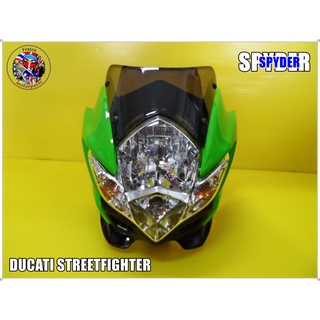 ชุดไฟหน้า ขนาด 13 นิ้ว เขียว-ดำ (SPYDER) สำหรับ DUCATI STREETFIGHTER Headlight Set "Green"