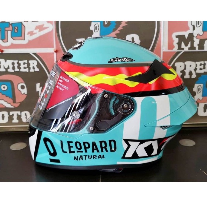 หมวกกันน็อค KYT TT Course Replica Jaume Masia Leopard Rancing