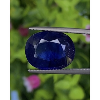 ไพลิน (Blue Sapphire) 9.72 กะรัต (Cts.) พลอยแท้ อัญมณีมงคลประจําวันเกิด