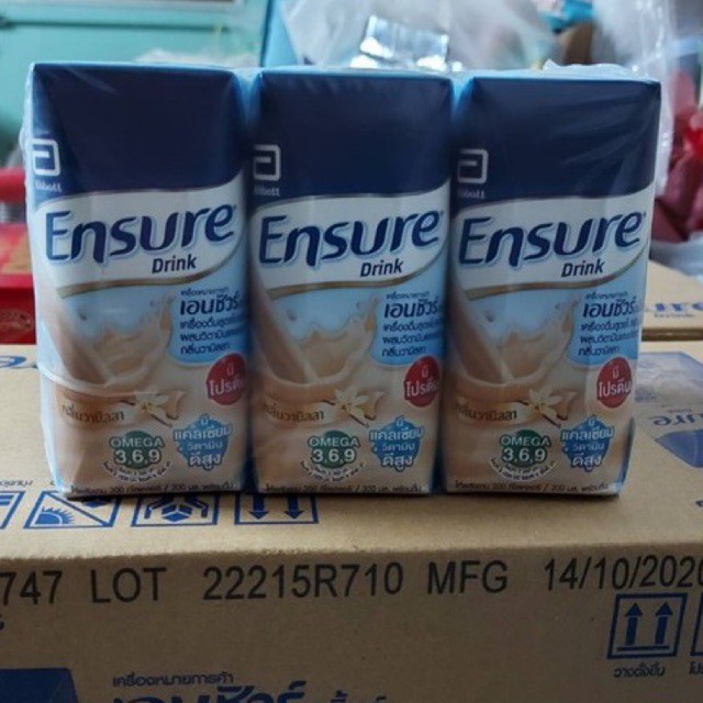 Ensure drink เอนชัวร์ดริ้งค์ พร้อมดื่ม ขายยกลัง 1ลัง:18กล่องเล็ก