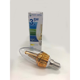 หลอดจำปาทรงหยดน้ำ LED 3.5 W 2700K ( แพ็คละ 6 หลอด )