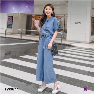 TW9677 Jumpsuit จัเมสูทยีนส์เทียมขายาว