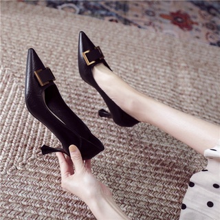 CICIshoesNEW ❗️New รองเท้าส้นสูงเซ็กซี่ผู้หญิง stiletto pointed toe mid-heel ทำงานรองเท้า