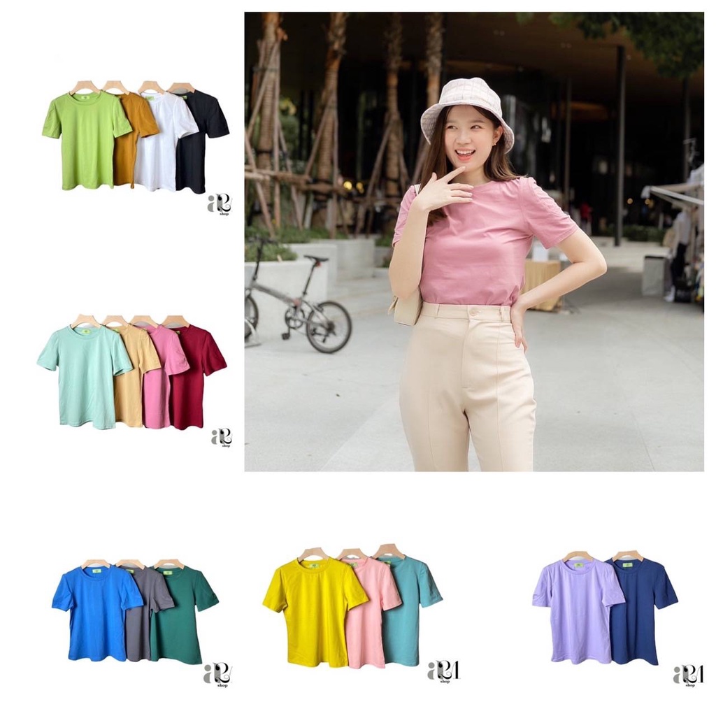 A21* เสื้อยืดคอกลมแขนตุ๊กตา มีดีเทลแขนคือดี CARDIGAN_NISTA (A3E)