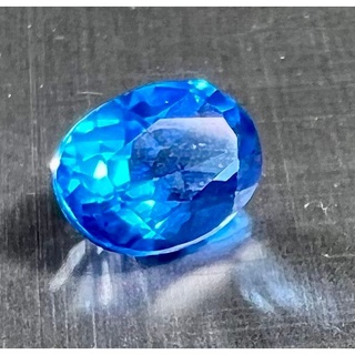 พลอยบลูโทแพซ(Topaz) พลอยแท้สีฟ้า 1 เม็ด ใส่กล่องสวยงาม ของขวัญเลอค่าแด่คนที่คุณรัก ขนาด 7x5 มม.. รูปไข่ งดงาม