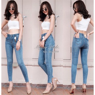 RUIGE JEANS กางเกงยีนส์เอวสูงผ้ายืด•NO.RG6199