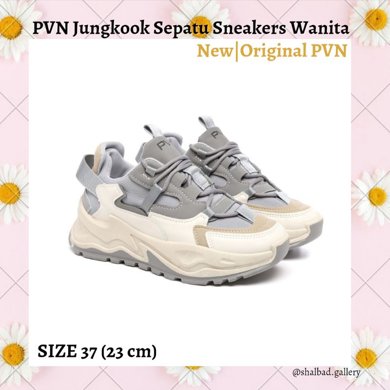 Pvn Jungkook ไซส์ 37 Shoes รองเท้าผ้าใบผู้หญิง รองเท้ากีฬา สีเทา Krem|ใหม่ ใหม่|Pvn ดั้งเดิม