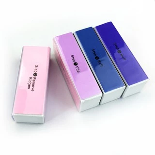 Born PRETTY Nail Buffers Curve Straight Sanding Sponge Files Grinding Polishing black Nail File Nail Art Tool Kit ตะไบขัดเล็บ 4 ขั้นตอน 1 ชิ้น