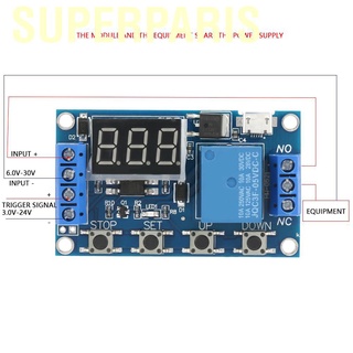 Superparis DC 5-30V LED Display Delay On/Off Relay Module Trigger Cycle Timer Switch