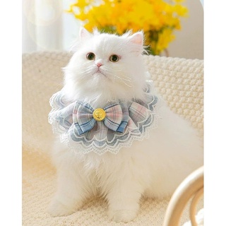 Ming ผ้าพันคอแมว เอี๊ยมลูกไม้แมว เอี๊ยมสัตว์เลี้ยง ปลอกคอสัตว์เลี้ยง พร้อมส่ง
