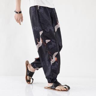 [Spike] printed mens trousers national style casual harem pants