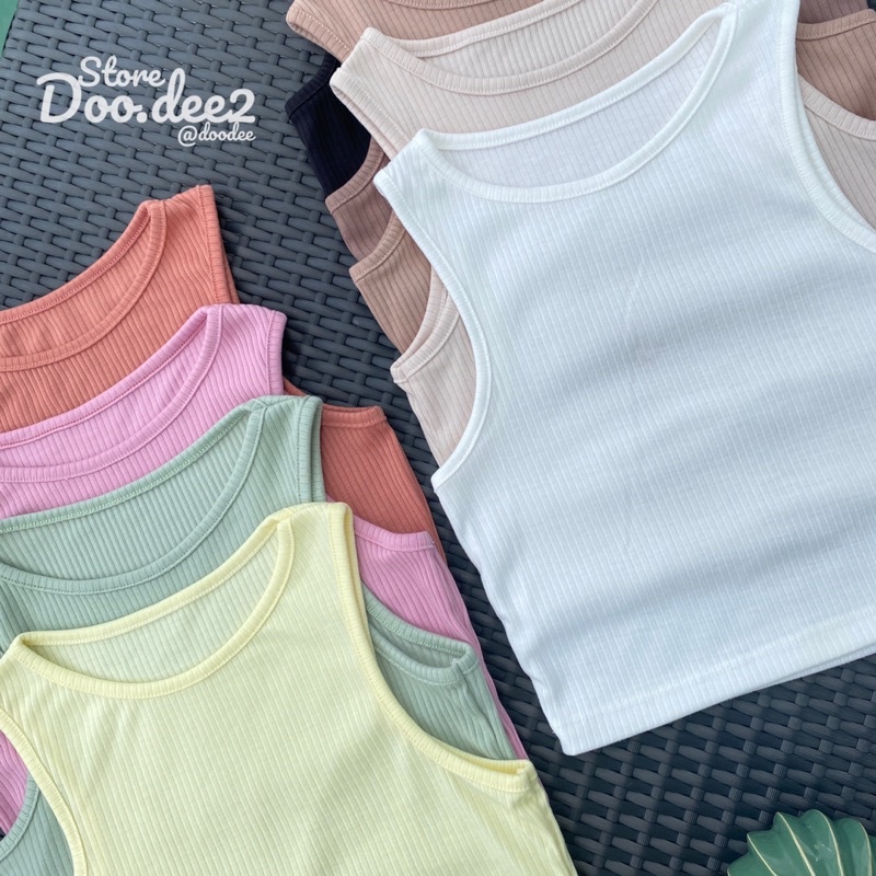 ♦️DOODEE2♦️BASIC CROP เสื้อกล้ามครอป แขนเว้า ผ้าร่องใหญ่ - รูปที่ 2