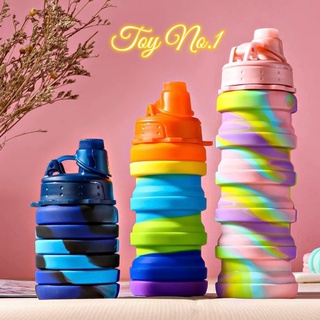 ToyNo.1​🧸​พร้อ​มส่ง​🧸"PTV-1" ขวดน้ำพลาสติก ซิลิโคนแบบพับได้ ขวดน้ำซิลิโคน ยืดหดได้ ขวดน้ำพกพา ขวดน้ำพับได ขวดน้ำดื่ม