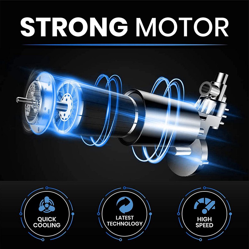 OHMOTOR Tyre Inflator Portable Air Compressor,Digital Tyre Pump 12V Portable Car Tyre Inflator with 3 Nozzle Adaptors,LED light and Auto Shut Off for Motorcycle Bicycle Balls Etc 