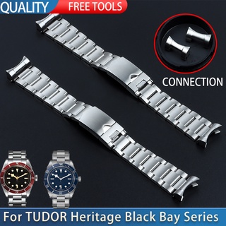 สายนาฬิกาข้อมือ สเตนเลส 22 มม. สีดํา อุปกรณ์เสริม คุณภาพสูง สําหรับ TUDOR Heritage Black Bay Series