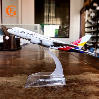 AIRCRAFT MODEL Asiana Airlines A380 โมเดลเครื่องบินขนาด 16 ซม .