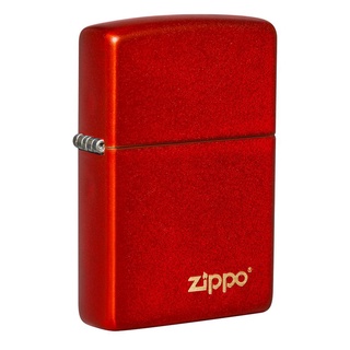 Zippo 49475ZL Metallic Red Zippo Logo ของแท้ Made in USA