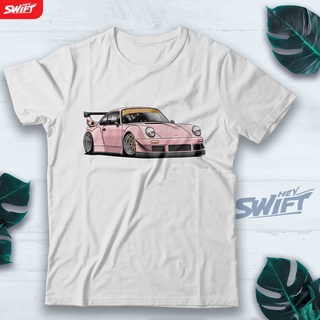 [COD]เสื้อยืด พิมพ์ลาย Porsche DISTRO สีชมพูS-5XL