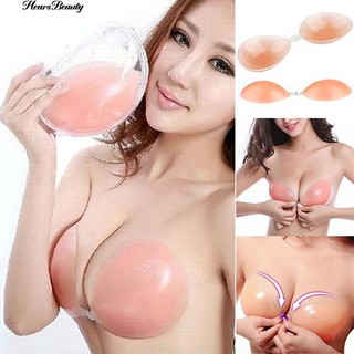 Hearsbeauty ผู้หญิงที่มองไม่เห็น Bra ซิลิโคนติดบน Push Up Strapless Pad