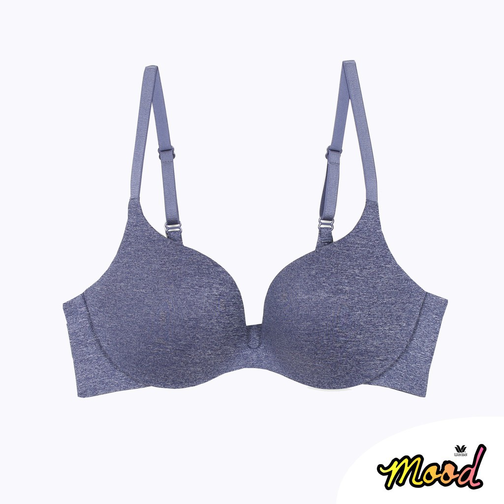 MM1577 Wacoal Mood Smooth Bra บราไร้ตะเข็บ เสริมฟองน้ำ รุ่น MM1577 สีน้ำเงิน (NB)