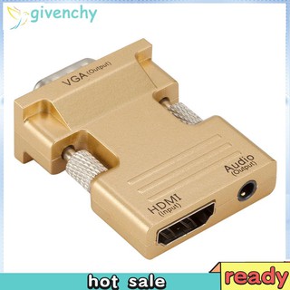 Hdmi Female To Vga Male อะแดปเตอร์พร้อมสายเคเบิ้ลเสียงรองรับ 1080 P Signal Output