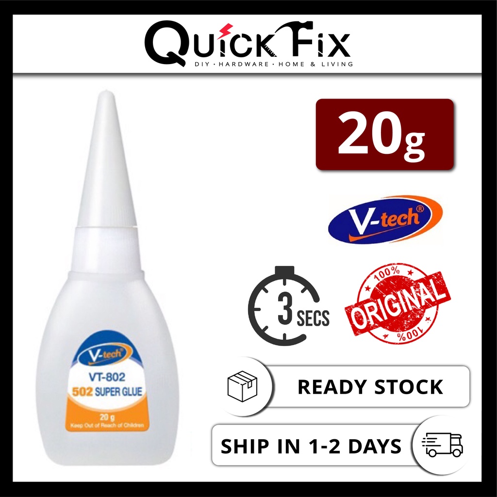 QuickFix V-TECH Super Glue 502 VTECH Gam 3 Saat 3 Sec กาว