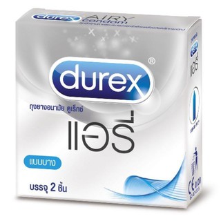 Durex  Airy ถุงยางอนามัยดูเร็กซ์ แอรี่ ผิวบาง 52 มม. 2 ชิ้น/กล่อง