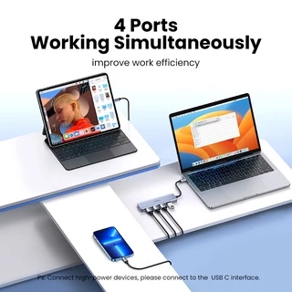 UGREEN USB C Hub 4 Ports USB Type C to USB 3.0 Hub Splitter Adapter for Macbook Pro, iPad Pro, Samsung Galaxy Note 10 S10 USB Hub