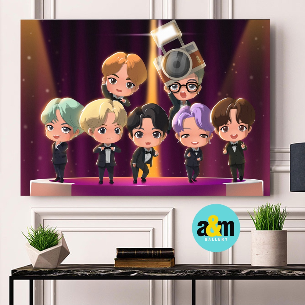 โปสเตอร์ไม้ A3 TINY TAN BTS JIMIN V RM J-HOPE SUGA JUNGKOOK JIN I ตกแต่งผนังตกแต่งห้อง I K-POP โปสเต