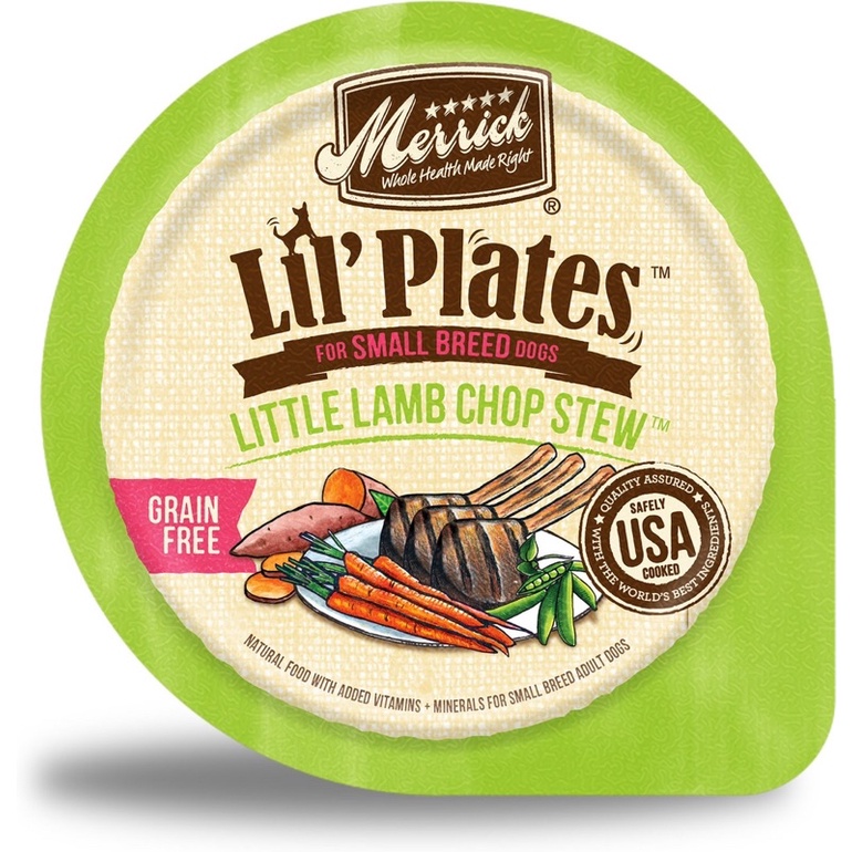 (Best by Jan 2025) อาหารเปียกสุนัข Merrick Lil’ Plates สูตร Little Lamb Chop Stew ขนาด 99 กรัม