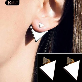 Kiel ต่างหูสามเหลี่ยมแบบไม่สมมาตรของผู้หญิง 1 คู่อัญมณี Ear Jewelry