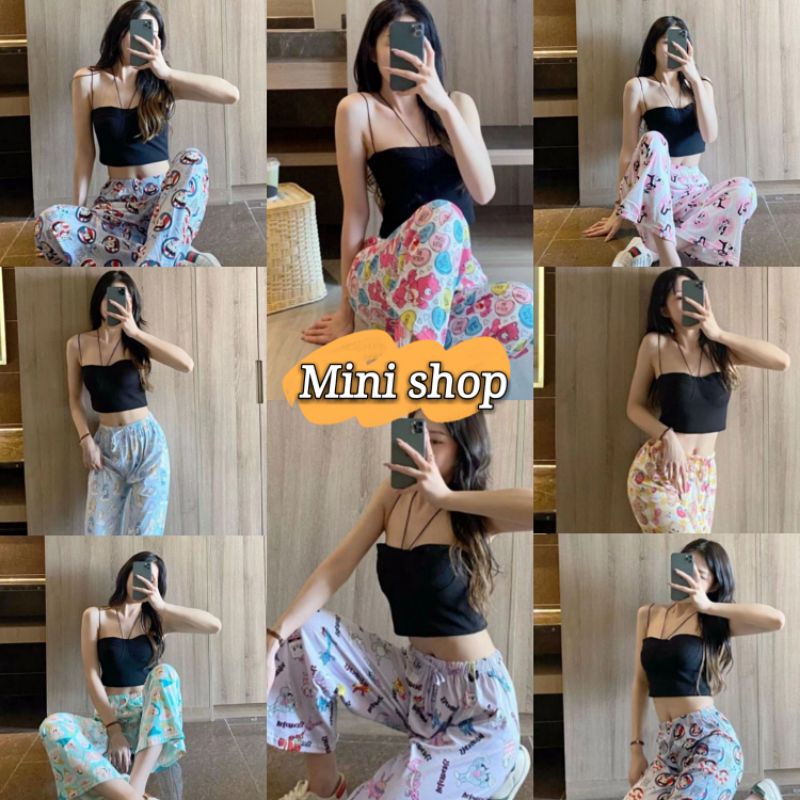 Mini shop 🌸พร้อมส่ง🌸 (KU-777) กางเกงขายาว ลายการ์ตูนน่ารักใส่สบายมาก 01