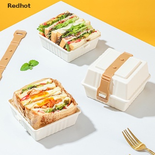 &lt;Redhot&gt; กล่องเก็บเบอร์เกอร์ปิกนิก พร้อมฝาปิด กันรั่ว ใช้ซ้ําได้ 19 ซม. 1 ชิ้น