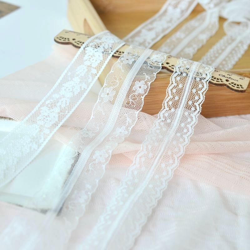 2.7/3/3.2cmx1m สีขาว Dot ดอกไม้เย็บปักถักร้อยลูกไม้ Trim DIY Handmade Craft เสื้อผ้ากระโปรงผ้าม่านเย็บ