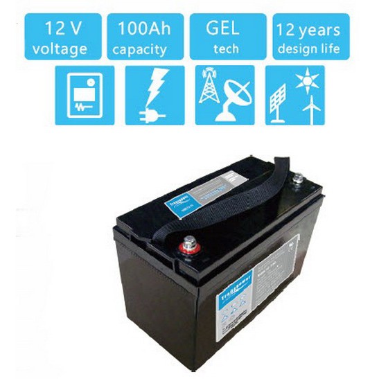 แบตตเตอรี่ Hybrid Gel Deep Cycle 12V 100Ah Solar cell Solar panel Recharge Battery Electric แบตเตอรี่โซล่าเซลล์