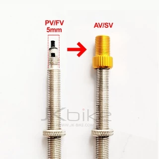 2ชิ้น อะแดปเตอร์หัวแปลงสูบลมจุ๊บเล็กเป็นจุ๊บใหญ่ PRESTA TO SHRADER VALVE ADAPPTERS 2PCS